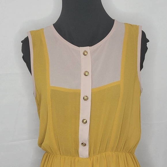 Unbranded Tank Sheer Mustard and Cream Dress - Picture 10 of 16